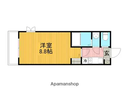 メイプル・コート(1K/4階)の間取り写真