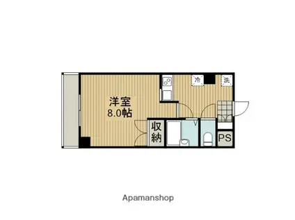 サーティーフォービル(1K/4階)の間取り写真