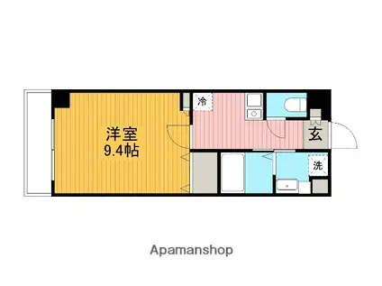 ON BLDG(1K/6階)の間取り写真