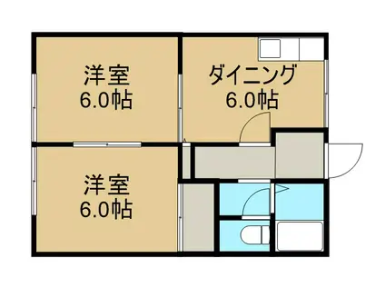 サンヒルズ田名B(2DK/2階)の間取り写真