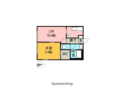 エスペランサK-Ⅱ(1LDK/1階)の間取り写真