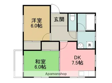 メゾン中村パートⅡ(2DK/2階)の間取り写真