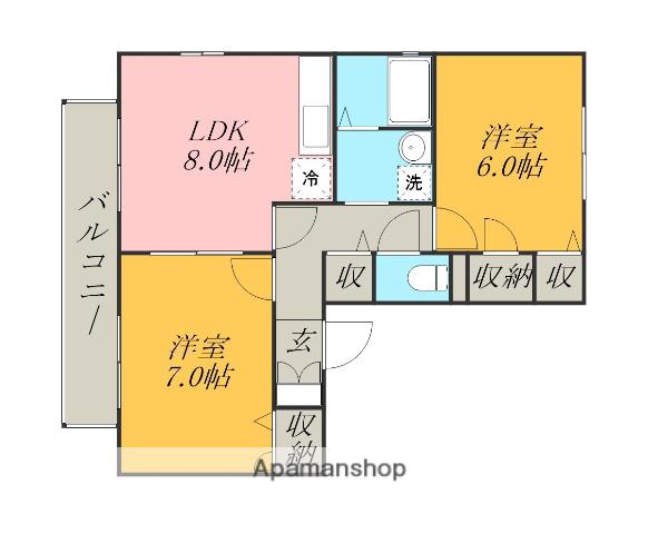 シティメゾンふるき5(2LDK/2階)の間取り写真