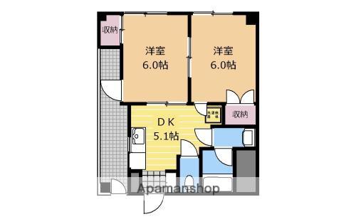 フレントンビル(2DK/7階)の間取り写真