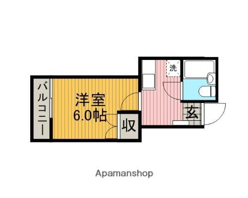 タレックハイム(1K/2階)の間取り写真