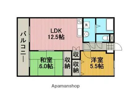 クレスト星ヶ丘(2LDK/2階)の間取り写真