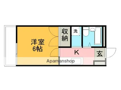 ベルス清新(1K/3階)の間取り写真