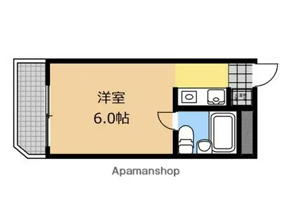 エクセルマンション相模(ワンルーム/4階)の間取り写真