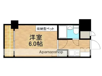 ホーユウコンフォルト相模原Ⅱ(1K/9階)の間取り写真