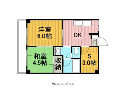 ペアハイツ中央(2SDK/3階)の間取り写真