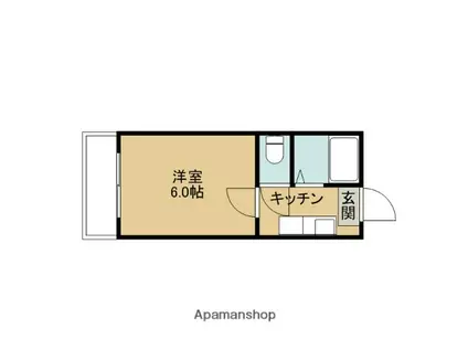 アメニティ南陽台(1K/1階)の間取り写真