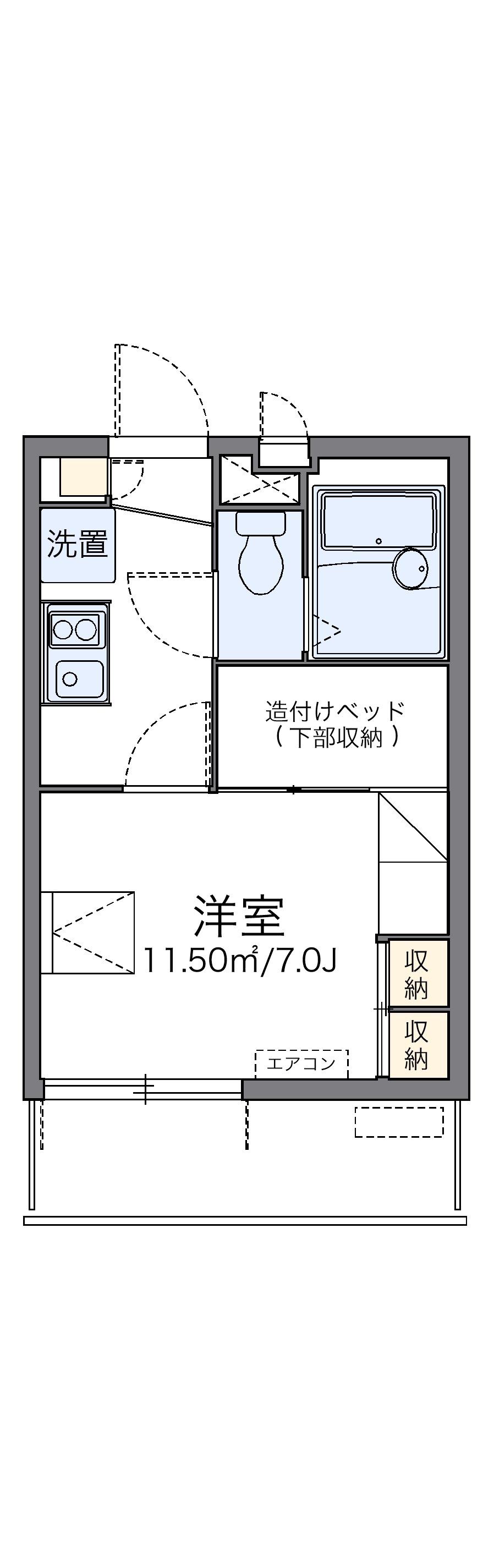 レオパレスFⅢ相模原(1K/3階)の間取り写真