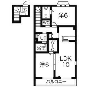 ガイアII(2LDK/2階)の間取り写真