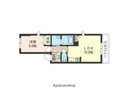 メーラ・М(1LDK/1階)の間取り写真