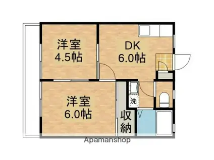 グランドール清水・第1(2DK/1階)の間取り写真