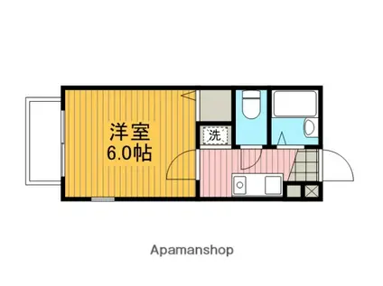 モナリエE(1K/2階)の間取り写真