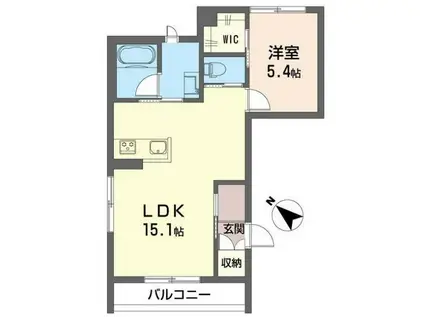 アトリエ—ル小山(1LDK/1階)の間取り写真