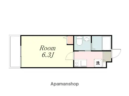 WAONETTE 相南(1K/1階)の間取り写真