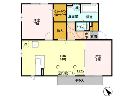 GRAND COURT東橋本(2LDK/1階)の間取り写真