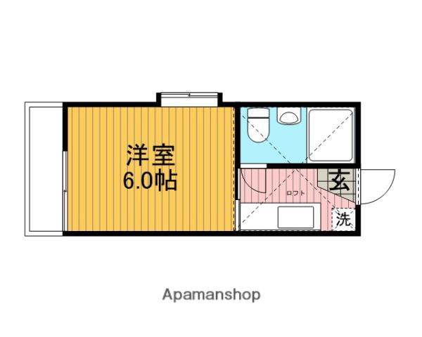 カーム玉川学園Ⅱ(1K/2階)の間取り写真