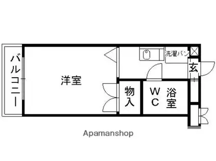 グランソレイユ(1K/2階)の間取り写真