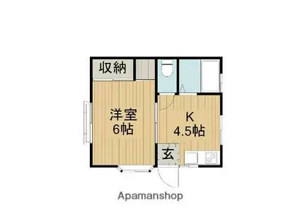 アパート美里(1DK/1階)の間取り写真