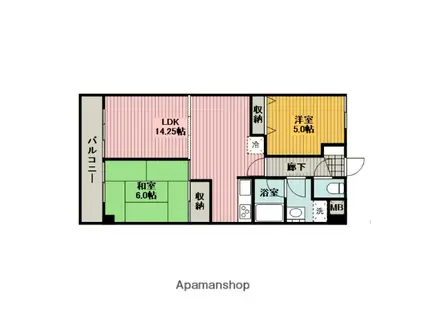 エルメゾンアライ(2LDK/2階)の間取り写真