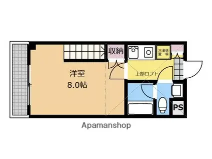 ウエルストンヴィラ(1K/2階)の間取り写真