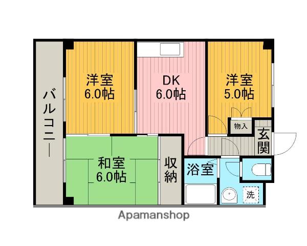 パストラル小山(3DK/3階)の間取り写真