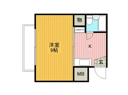 WAGAビル(1K/2階)の間取り写真