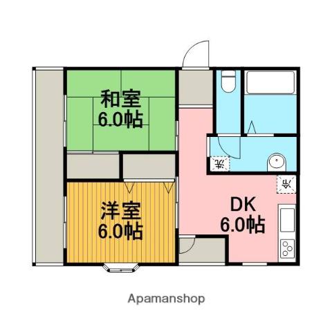 メイトチヨダ(2DK/1階)の間取り写真
