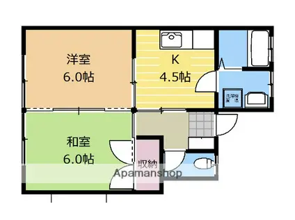 千代田今井コーポ(2K/2階)の間取り写真