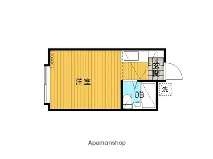 シェルピア北里(ワンルーム/2階)の間取り写真