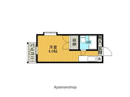 ボヌール冨士(ワンルーム/2階)の間取り写真
