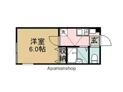 ドルフ相模大野(1K/2階)の間取り写真