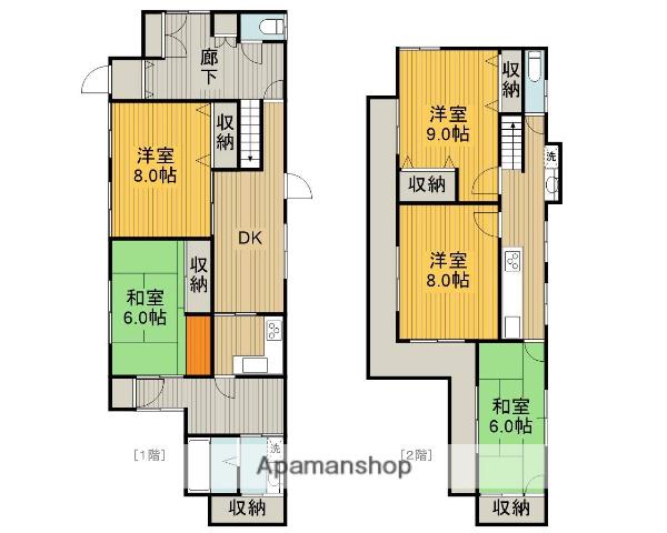 小田急電鉄小田原線 小田急相模原駅 徒歩15分 2階建 築58年(5DK)の間取り写真