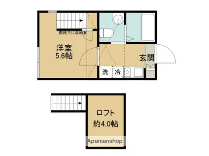 オークウッド多摩境(1K/1階)の間取り写真