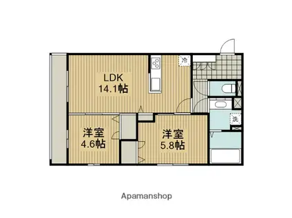 グラン・クレール(2LDK/1階)の間取り写真