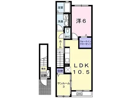 ガーデンフォレスト(1LDK/2階)の間取り写真