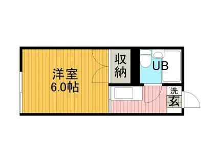 ハイツ井上A(1K/2階)の間取り写真