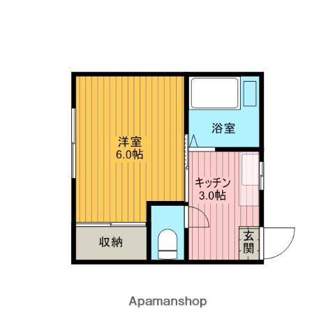 コーポ友(1K/2階)の間取り写真