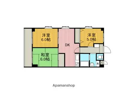 シャネレードMK(3DK/1階)の間取り写真
