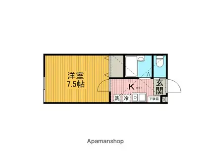 ラファエロ(ワンルーム/1階)の間取り写真