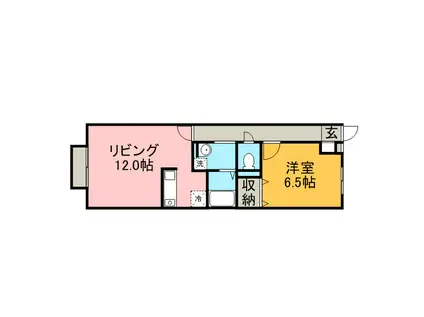 フィオーレTAMA(1LDK/1階)の間取り写真