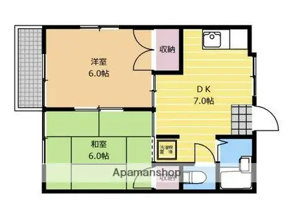 ジョイナス・エム・A(2DK/2階)の間取り写真