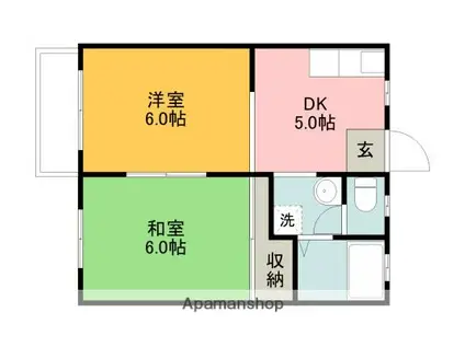 オーチャードハウス(2DK/2階)の間取り写真