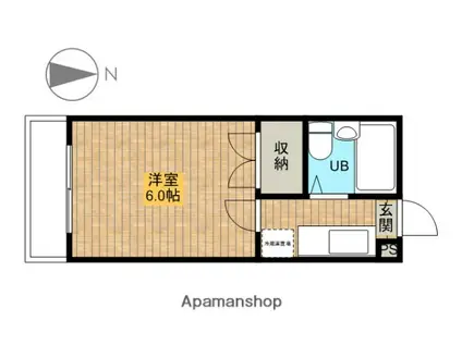 アメニティ南陽台(1K/1階)の間取り写真