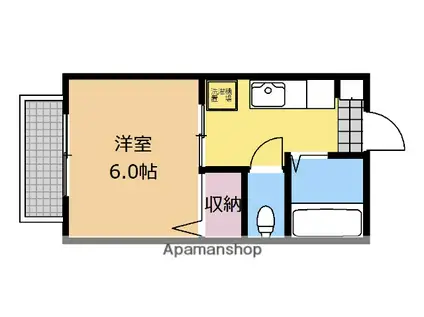 シマックスⅠ(1K/1階)の間取り写真