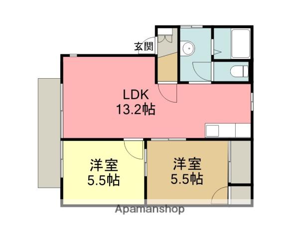 エリゼA(2LDK/1階)の間取り写真