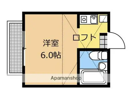 ハートピア相原(1K/2階)の間取り写真